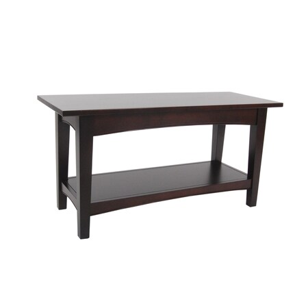 Alaterre Furniture Shaker Cottage Bench with Shelf, Espresso ASCA03P0